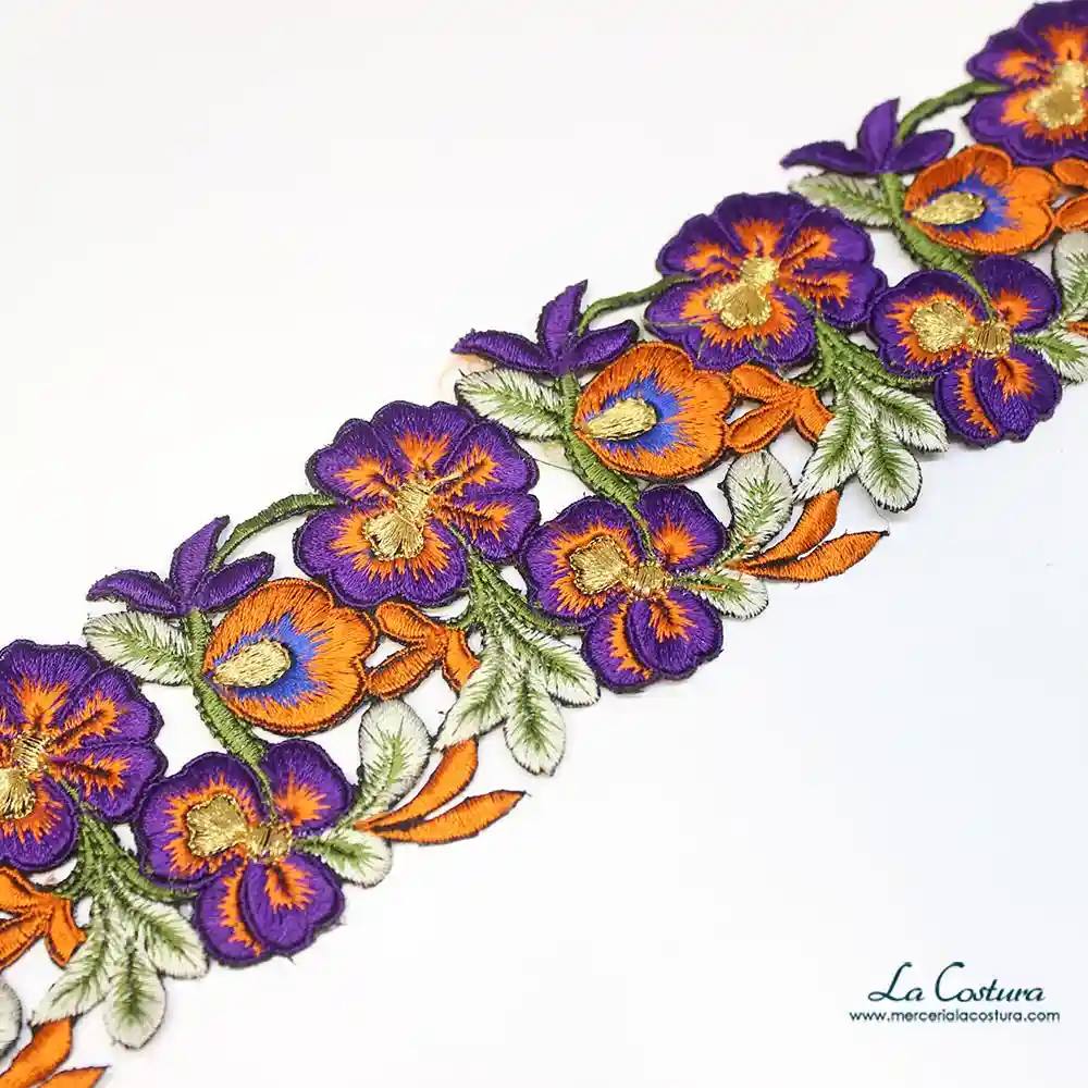 cinta-de-flores-bordadas-morado-naranja