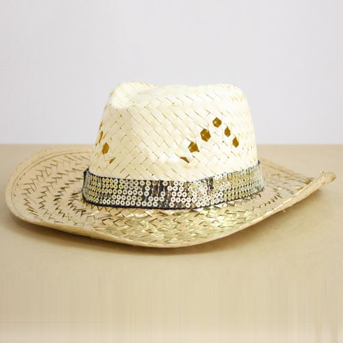 Sombrero de paja con lentejuelas