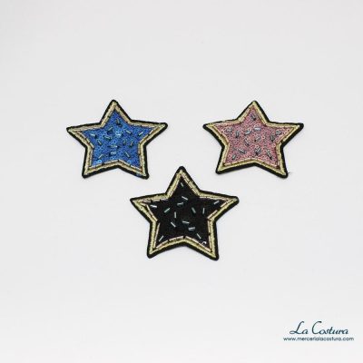 Aplique estrella lentejuelas y abalorios