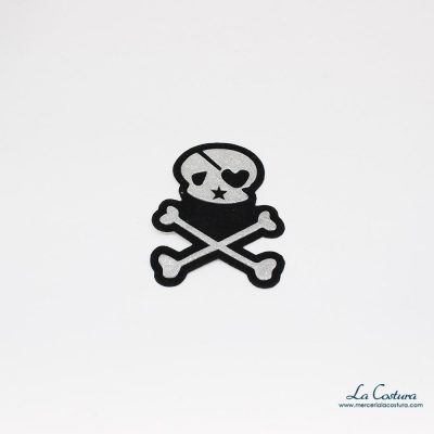 Parche calavera con brillo grande