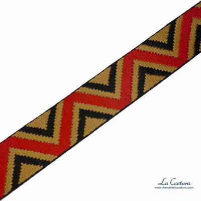 Cinta reversible etnica zigzag 38mm