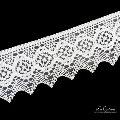 Puntilla bolillo blanco 9cm