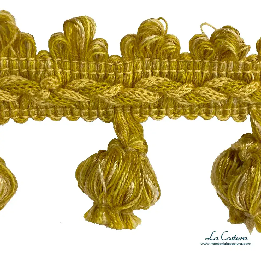 Pasamaneria tapiceria madroños ocre