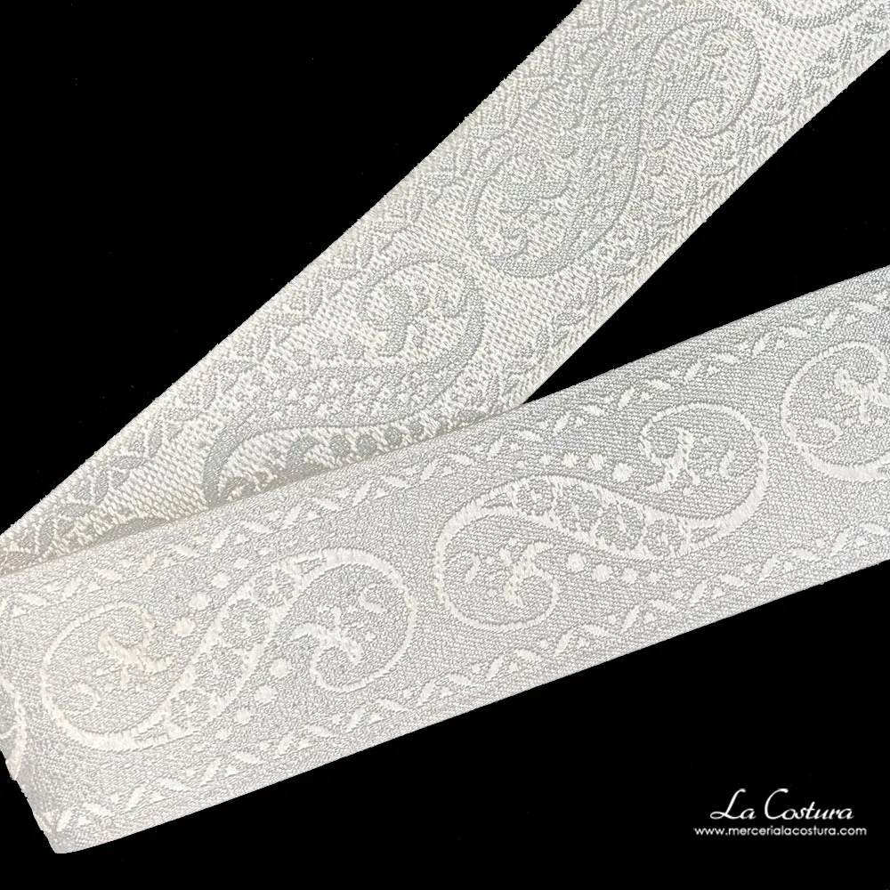 Tapacosturas estampado tipo cachemir 24mm - Imagen 5