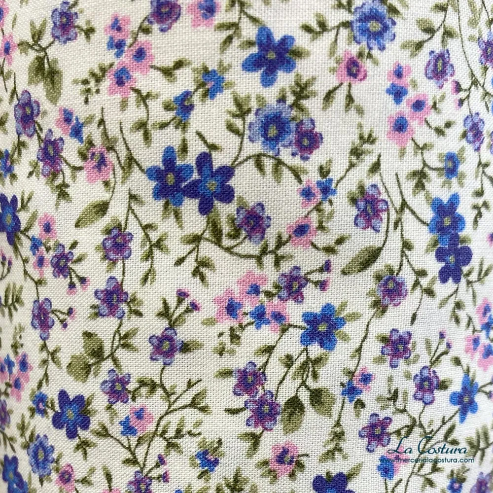 tela flores azules
