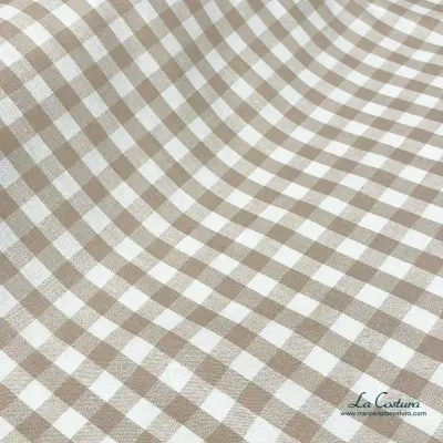 Tela cuadros Vichy algodón 150cm varios colores - Beige