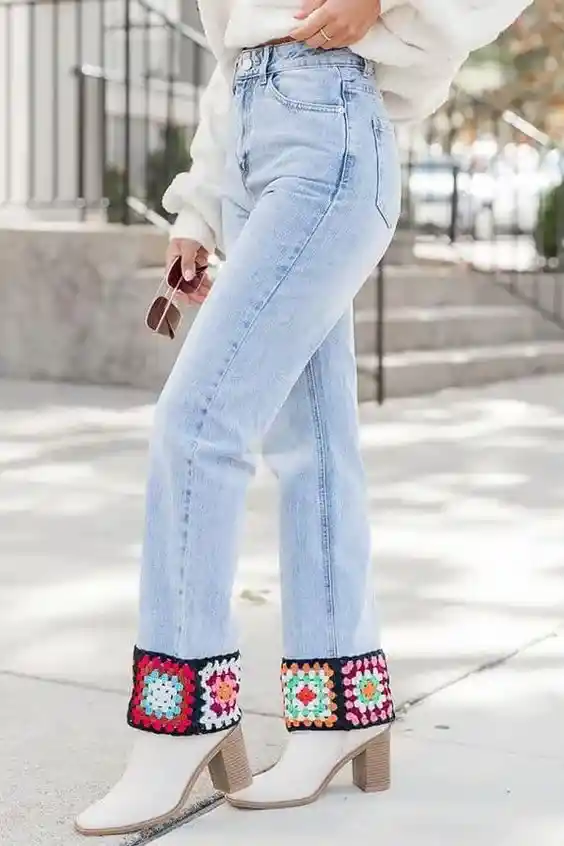 DECORAR PANTALONES CON CROCHET