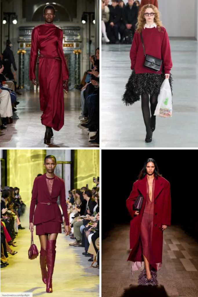 tendencias otoño 2024 2025 rojo oscuro granate