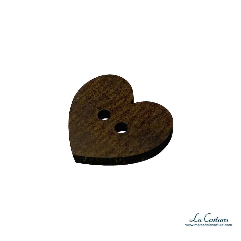 Botones corazón de madera pintados