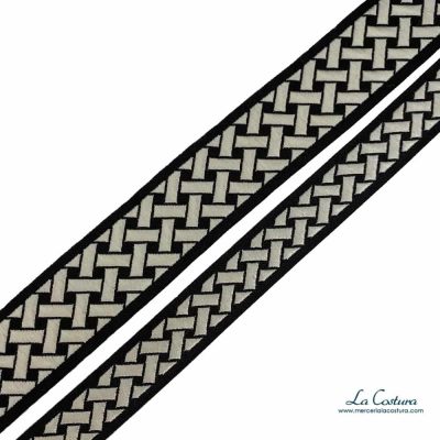 Cintas estampado cruzado gris negro 20mm y 32mm