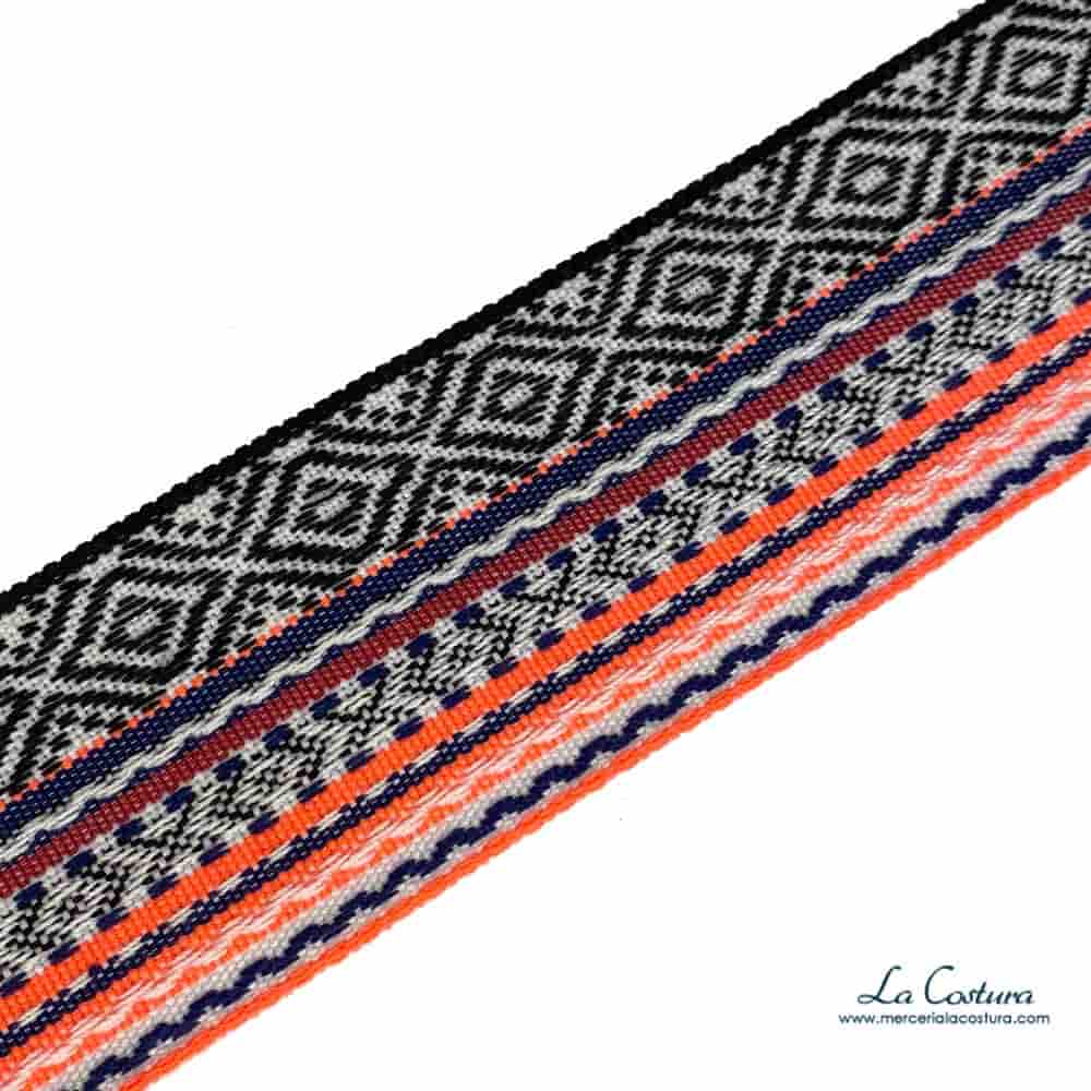 Cinta étnica tejida multicolor 4cm