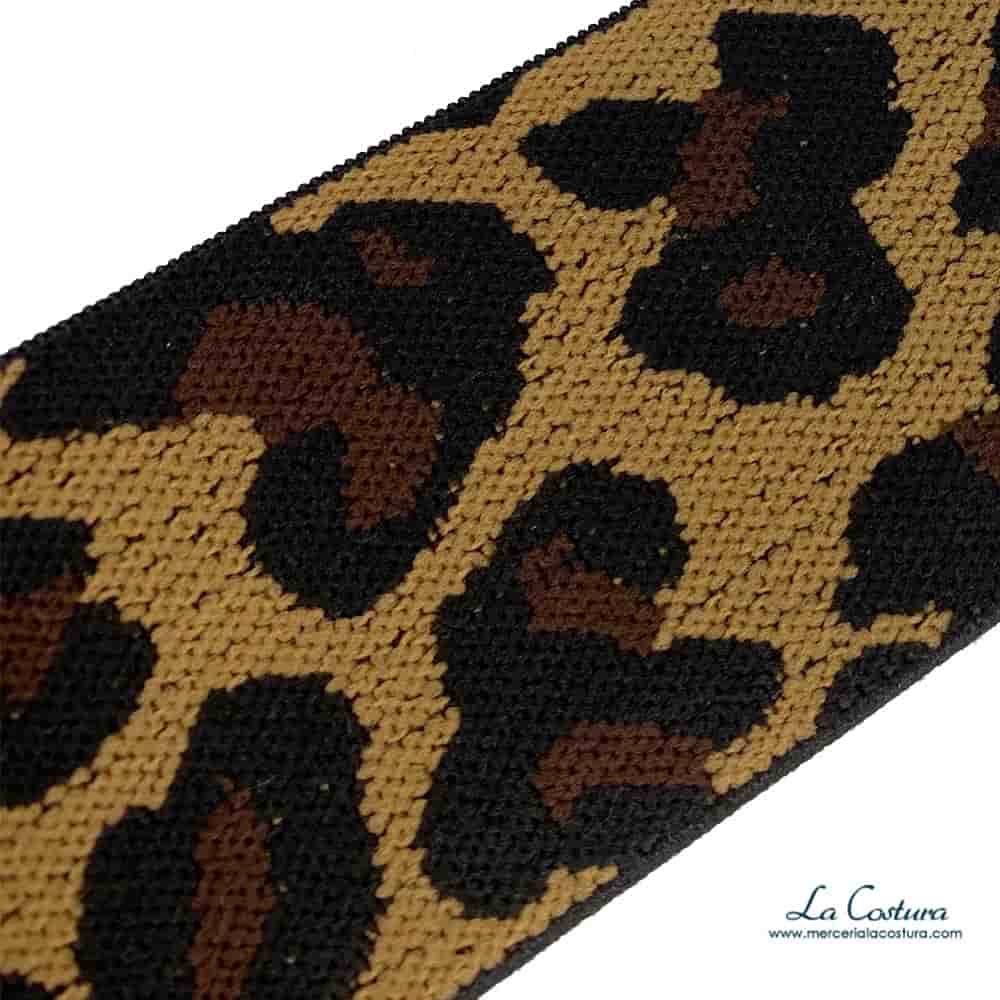 Goma o cinta elástica leopardo 48mm