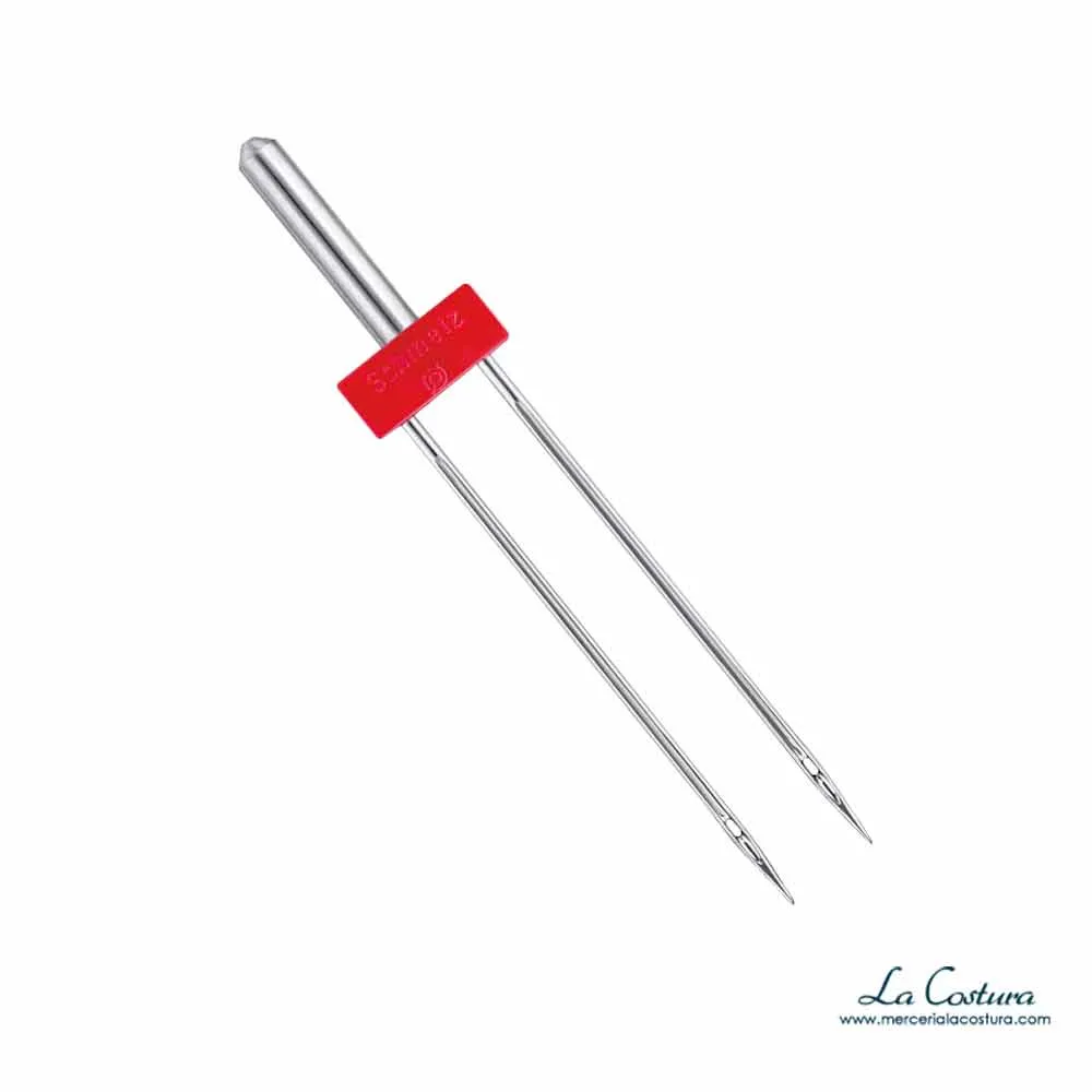 Agujas doble para maquina de coser elásticos Gemela Stretch Schmetz - Imagen 2