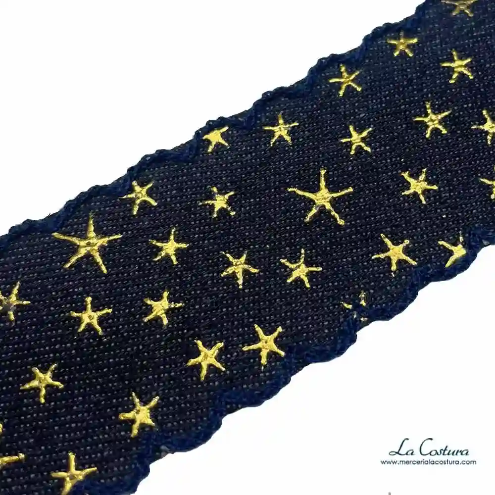 Tapacosturas Denim Estrellas doradas 43mm - Imagen 3