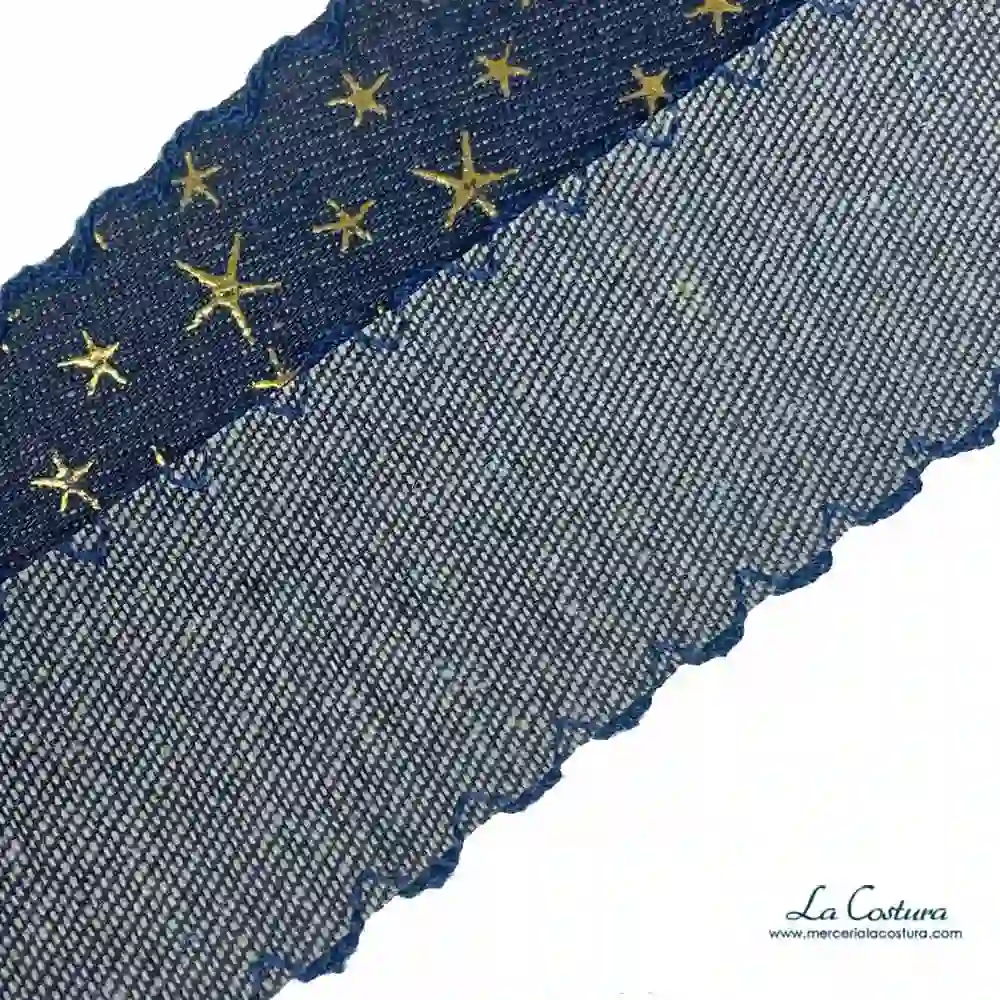 Tapacosturas Denim Estrellas doradas 43mm - Imagen 4