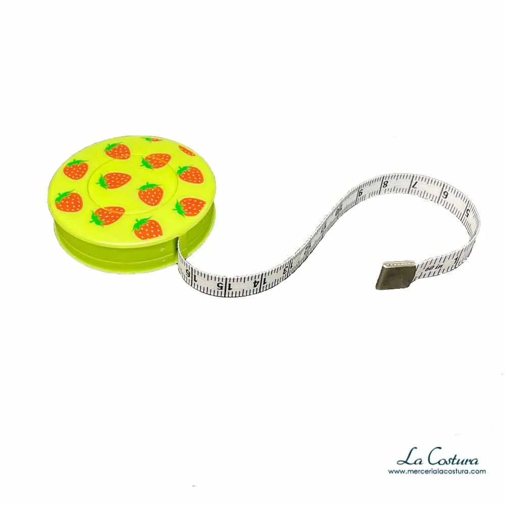 Cinta métrica retractil estampados frutas y flores - Imagen 2