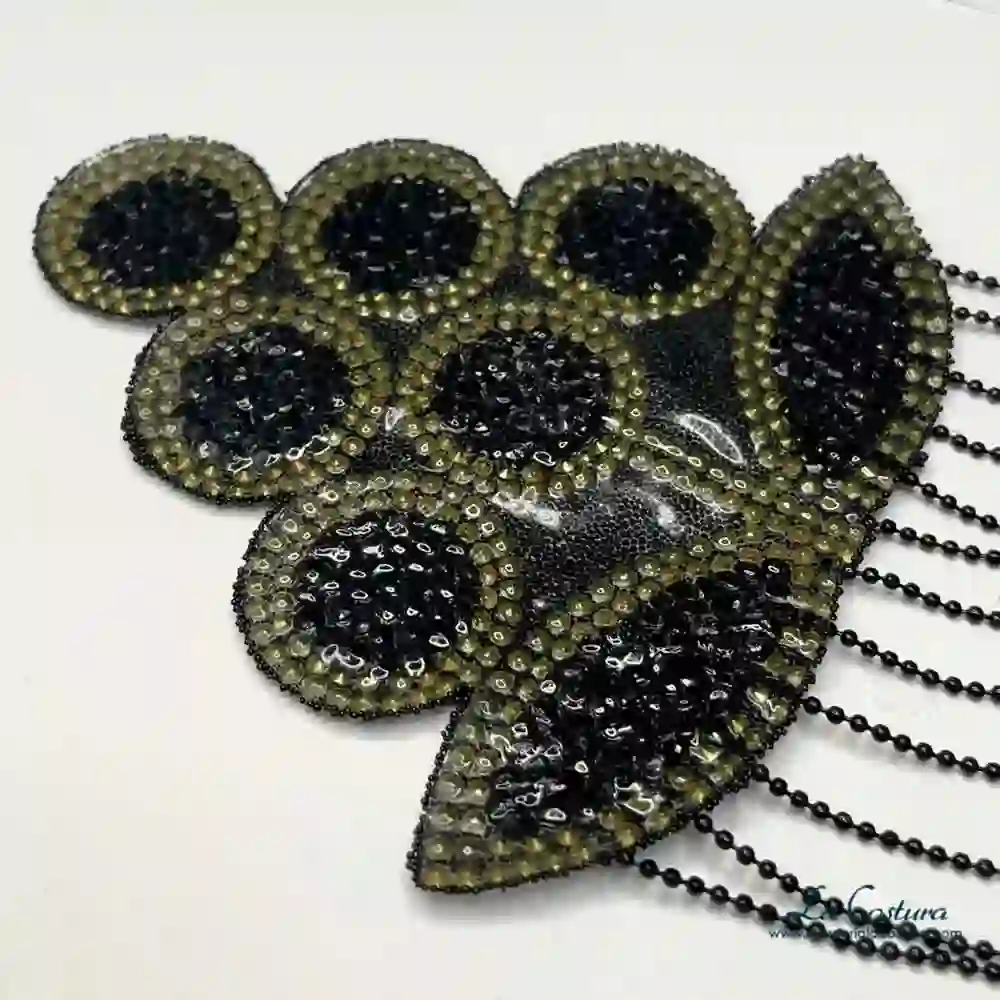 Apliques hombreras brillo fleco cadena 20 cm - Imagen 4